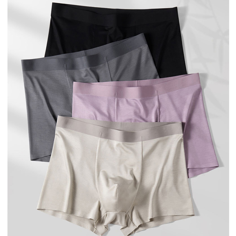 4 ชิ้น/ชุด กางเกงในชายทรงบ็อกเ - Bamboo Fiber Trunk บทวิจารณ์และราคา
